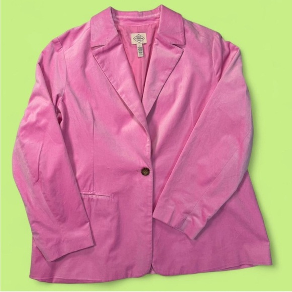 St. John's Bay Vibrant Pink Velour Women's Blazer - Picture 1 of 7